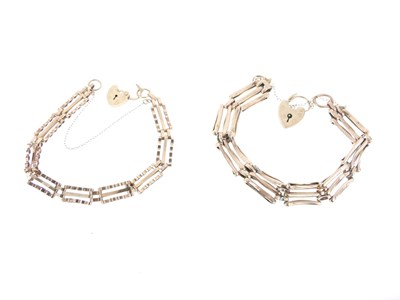 Lot 118 - Two 9ct gold gate-link bracelets