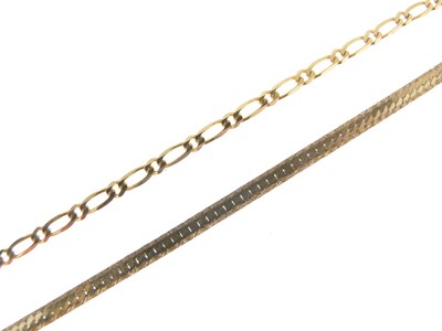 Lot 62 - Two 9ct gold fancy-link necklaces