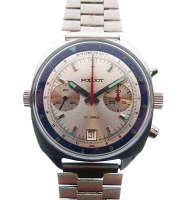 Lot 197 - Poljot - Gentleman's chronograph stainless steel wristwatch