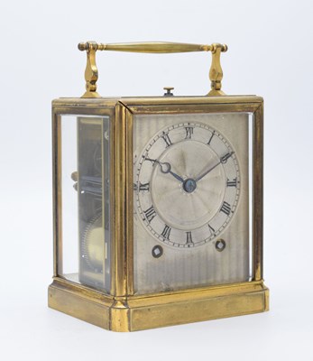 Lot 457 - Paul Garnier - Second quarter 19th Century French brass repeater carriage clock