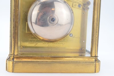 Lot 457 - Paul Garnier - Second quarter 19th Century French brass repeater carriage clock