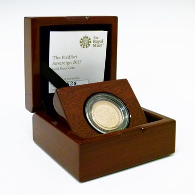 Lot 112 - Elizabeth II gold proof Piedfort sovereign, 2017