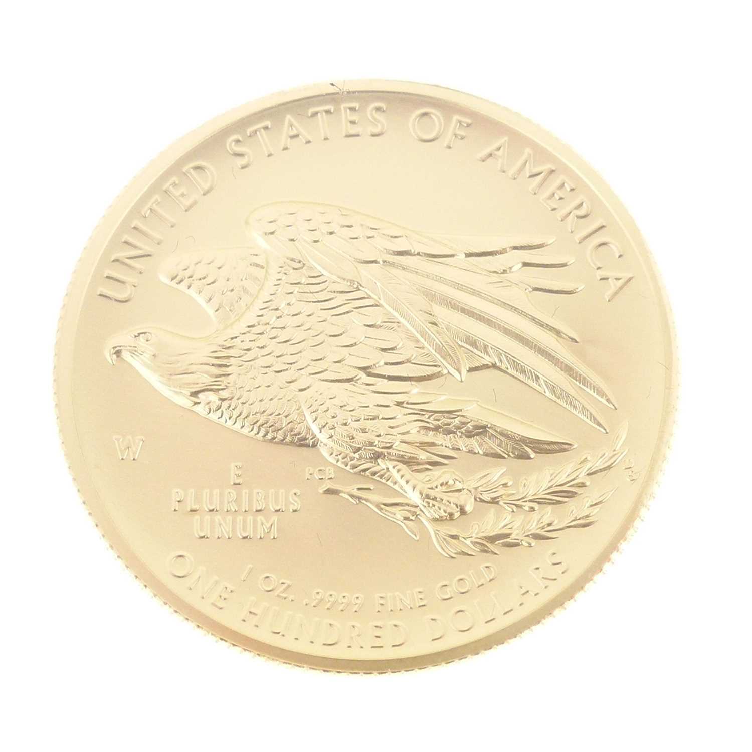 Lot 118 - United States of America, American Liberty high relief $100 1oz gold coin, 2015