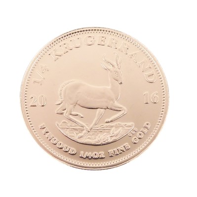 Lot 124 - South Africa quarter ounce gold proof Krugerrand, 2016