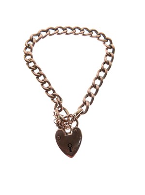 Lot 113 - Yellow metal hollow curb link bracelet