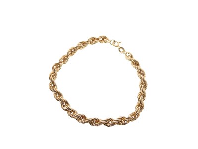 Lot 105 - 9ct gold rope link bracelet