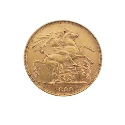 Lot 108 - Queen Victoria gold sovereign, 1899, old veiled head