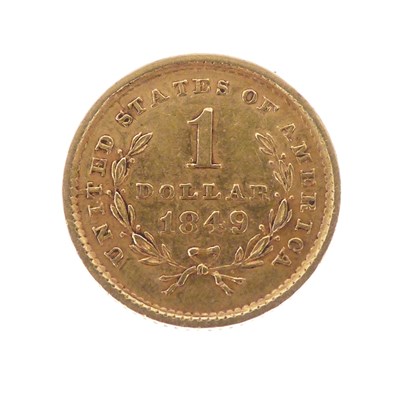 Lot 114 - United States of America gold one dollar coin, 1849
