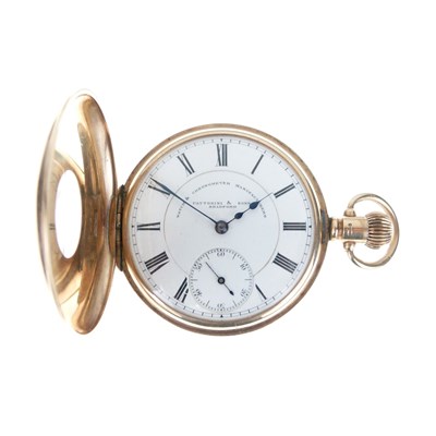 Lot 56 - Fattorini & Sons, Bradford, 9ct gold half hunter pocket watch