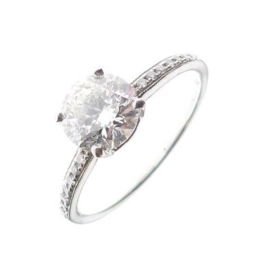 Lot 4 - Platinum single-stone diamond ring