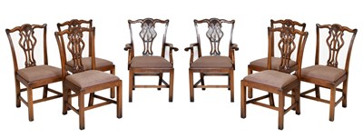 Lot 604 - Set of eight mahogany Chippendale style dining chairs