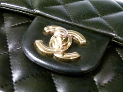 Lot 356 - Chanel - Single flap classic handbag, quilted black lambskin