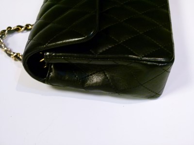 Lot 356 - Chanel - Single flap classic handbag, quilted black lambskin