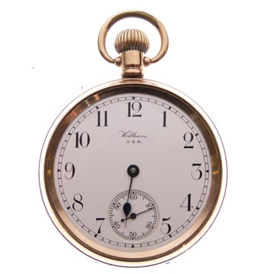Lot 72 - Waltham gold plated pocket