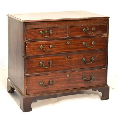 Lot 549 - George III chest of two short over three long drawers