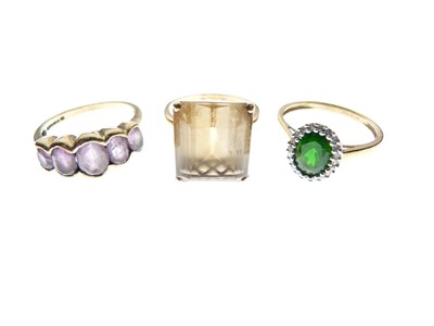 Lot 35 - Three 9ct gold dress rings, 10.4g gross approx