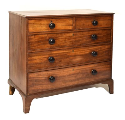 Lot 553 - Mahogany chest of two short over three long drawers