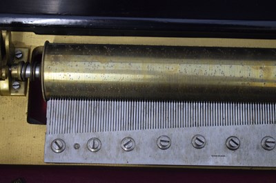 Lot 185 - Fine Nicole Freres six-cylinder interchangeable musical box on stand, playing 36 airs