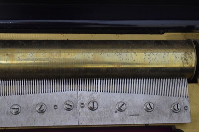 Lot 185 - Fine Nicole Freres six-cylinder interchangeable musical box on stand, playing 36 airs