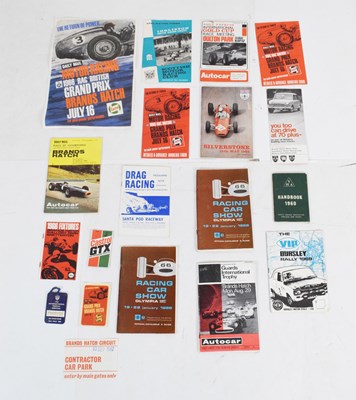 Lot 228 - Quantity of programs and tickets relating to motor racing