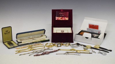 Lot 73 - Collection of modern wristwatches, gilt metal watch straps