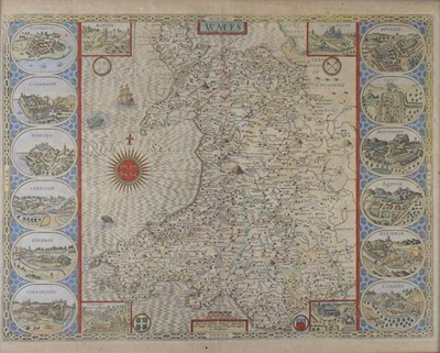 Lot 373 - John Speed - Engraved map - Wales