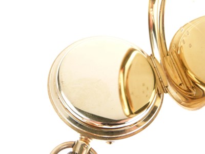 Lot 52 - Late Victorian 18ct gold half hunter-cased pocket watch with Albert