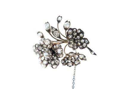 Lot 292 - Late Victorian diamond floral spray brooch