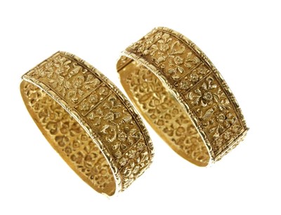 Lot 17 - Pair of hinged bangles