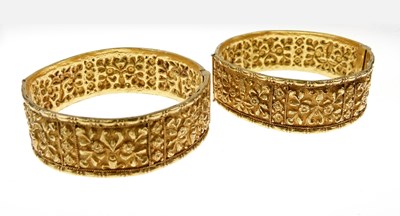 Lot 17 - Pair of hinged bangles