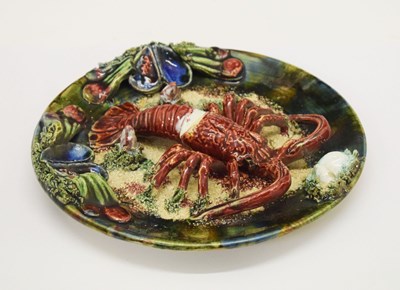 Lot 294 - Caldas Da Rainha majolica lobster plate