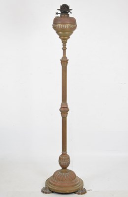 Lot 470 - Brass standard oil lamp