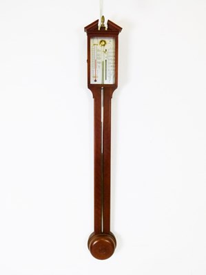 Lot 350 - Reproduction mahogany stick barometer