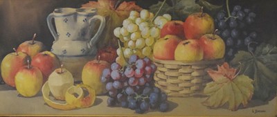 Lot 468 - Arthur Dudley (b. 1864) - Giovani Barburo - Watercolour - Still life of fruit