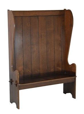 Lot 399 - Early 20th Century oak hall settle