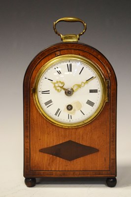 Lot 353 - Small early 19th Century French inlaid mantel clock