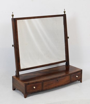 Lot 423 - Mahogany inlaid dressing table mirror