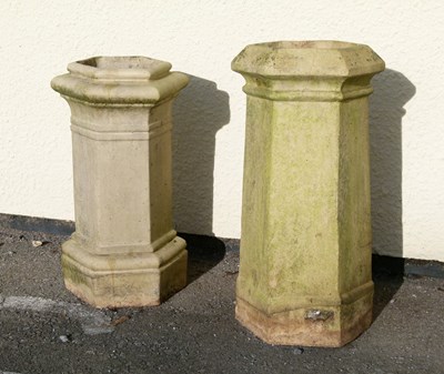 Lot 499 - Two hexagonal composite stone chimney pots