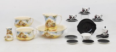 Lot 465 - Falcon ware coaching toilet set, together with Royal Albert masquerade part tea set