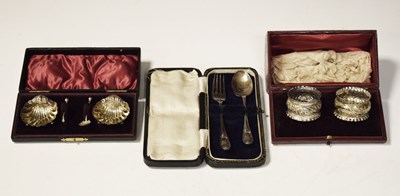 Lot 73 - Three cased silver sets