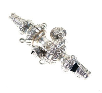 Lot 74 - Victorian silver teether, sponsors mark of George Unite, Birmingham 1898