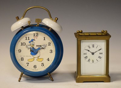 Lot 360 - Donald Duck Walt Disney alarm clock and carriage clock