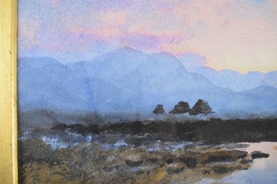 Lot 419 - William Percy French (1854-1920) - Watercolour - Irish landscape with peat workings