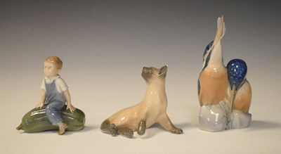 Lot 299 - Three Royal Copenhagen porcelain figures