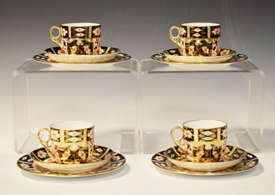 Lot 281 - Four George V Royal Crown Derby 'Old Imari' pattern trios