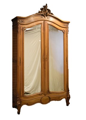 Lot 412 - French early 20th Century mirrored door armoire