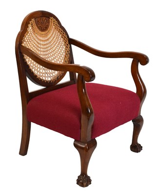 Lot 472 - 1920's mahogany and cane bergere chair