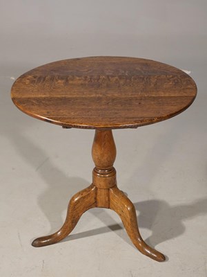 Lot 572 - George  III oak tripod occasional table