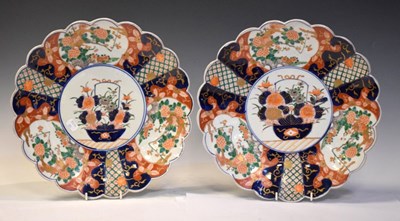 Lot 415 - Pair of Japanese Imari porcelain dishes