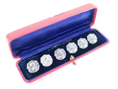 Lot 64 - Cased set of six Art Nouveau silver buttons